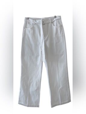 Zara White Wide-Leg Pants with Self Belt